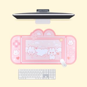 Other Home Garden Large Kawaii Gaming Mouse Pad Cute Pink Sakura Bunny XXL Desk Mat A prueba de agua antideslizante Laptop Accesorios 230705