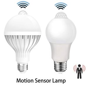 Autre Maison Jardin Ampoules LED 9W 12W 15W 18W PIR Motion Sensor Lampe AC 110V 220V E27 Économie d'énergie Auto Smart Infrared Body Night Safety Light 230807