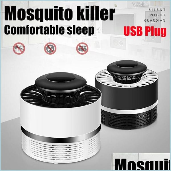 Otro Home Garden Led Electric Mosquito Killer Repelente Lámpara Insecto Mosca Insecto Control de plagas Trampa Usb Pocatalyst Flywheel Drop Delive Dhiy2