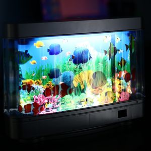 Other Home Garden Led Fish Tank Lamp Sea View Creative Simulation Aquarium Underwater World Landscape para la decoración de la sala de estar 230627