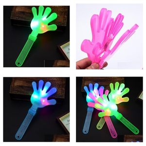 Autre Home Garden LED Light Up Hand Clapper Concert Party Bar fournit une nouveauté Flashing S Palm Slapper Kids Electronic Wholesale Drop Dhey7