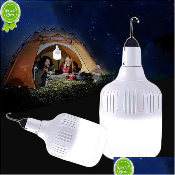 Otro jardín de casa Nuevo 130W USB Recargable LED BB Luz Luces de emergencia 3 engranajes Lámpara de tienda portátil al aire libre Linterna de batería para Gar Dhogo