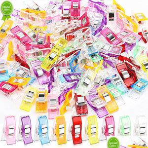 Other Home Garden New 50Pcs Mtipurpose Sewing Clips Colorf Plastic Craft Crocheting Knitting Safety Assorted Color Binding Paper D Dhiej