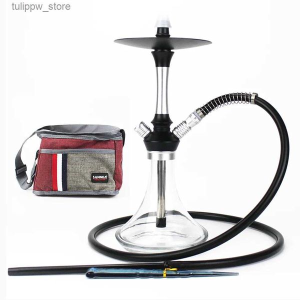 Otro jardín de hogares New Style Hookah con estuche, la cachimba de viaje portátil con bolsa incluye metal y frasco Nargile Chicha shisha Accessories L46