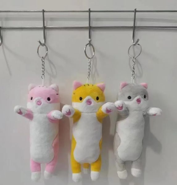 20 cm Mignon Doux Long Chat En Peluche Porte-clés Sac Pendentif En Peluche Jouet Poupée Pour Enfants Filles