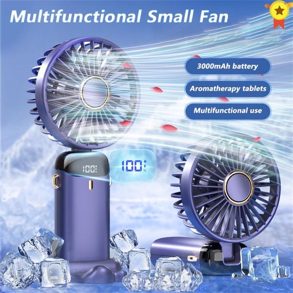 Autre Maison Jardin Portable Affichage Numérique Ventilateur De Poche Bureau Bureau Multifonctionnel À Tête Pliante Petit Ventilateur Électrique Avec Un Cou Lan 230625