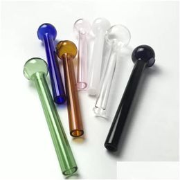 Otros tubos de quemador de aceite de vidrio Pyrex de Home Garden con 7 colores de 10 cm de espesor para fumar Tubo de mano Entrega de gota DHBWX