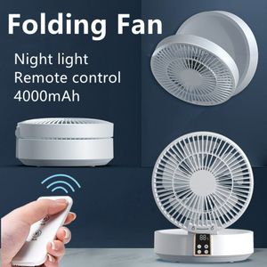 Andere huizentuin afstandsbediening draadloze circulerende luchtkoelventilator met LED-licht vouwen elektrische muur gemonteerde ventilator desktopventilator USB 230525