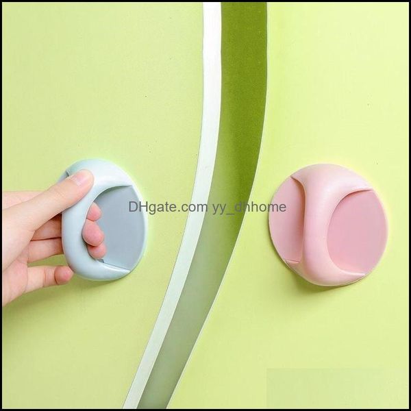 Autres boutons en plastique ronds auto-adhésifs pour jardin de maison Mti-Purpose Mticolor Armoire Pls Poignées de porte de meubles auxiliaires Har Yydhhome Dhw2J