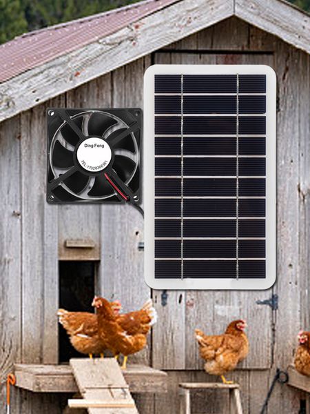Otro Home Garden Panel solar Powered Fan Ventilador 30w Escape Equipo de ventilación al aire libre para invernadero Motorhome House Chicken 230422