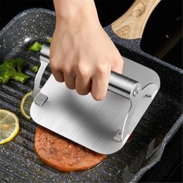 Autres accessoires de gril de presse à hamburger Smash en acier inoxydable carré pour jardin à la maison pour hamburger à dessus plat et graisse d'extrusion 230505