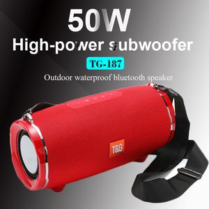 Other Home Garden TG187 High Power 50W Portable Bluetooth Sers Powerful Sound box Wireless Subwoofer Bass Mp3 Player FM radio 4400mAh Battery 230525