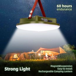 Otro Home Garden Mejorado 15600maH Recargable LED Camping Luz fuerte con imán Zoom Antorcha portátil Carpa Trabajo Mantenimiento ing 230419