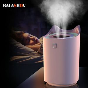 Andere huizentuin USB -luchtbevochtiger 3L Dubbelmondstuk Essentiële oliediffuser met LED -licht Ultrasone aroma Diffuser Home Car Purifier Mist Maker 230422