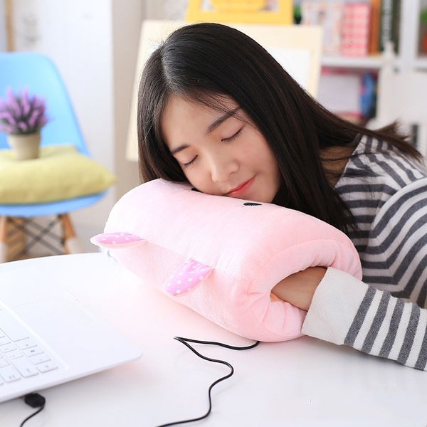 Autre maison jardin USB chauffe-mains chauffant électrique coussin de dessin animé fille chaud bébé oreiller en peluche 230625