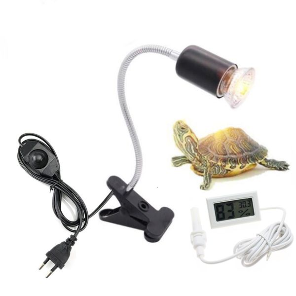 Autre maison jardin UVAUVB ampoule de lampe de reptile ensemble avec clip kit de support de lampe d'ampoule de tortue thermomètre hygromètre tortues kit de chauffage pour se prélasser 230925