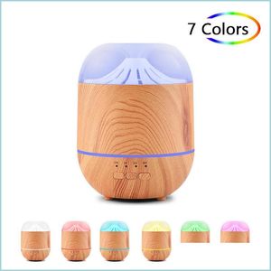 Andere huizentuin houten korrel aroma diffuser etherische olie trasonische luchtbevochtiger 7 Color LED -licht voor thuiskantoor Valentijnsdag geboorte dhofj