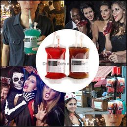 Andere huizen Tuintother Feestelijke feestbenodigdheden Bloodtas Clear Food Grade PVC Drink The Vampire Diaries Cosplay Props Halloween Decoratie