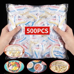 Overig Thuisopslagorganisatie 100200300500pcs Kleurrijke Saran Wrap Wegwerpvoedselhoes Voedselkwaliteit Fruit Vershoudbare plastic zak Keukenaccessoires 231013