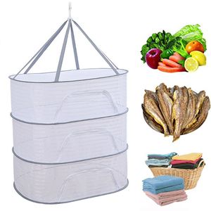 Autre organisation de stockage à la maison 1 pc Etendoir 13 Couches Pliant Filet De Poisson Filet De Fibre De Polyester Non Toxique Filet Suspendu Pour Crevettes Fruits 230719