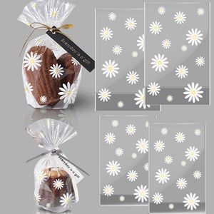 Other Home Storage Organization 2550PCS Daisy Plastic Biscuit Bags Cookies Candy Packaging Transparent Bag for Wedding Birthday Party Baking DIY Wrapping 230824
