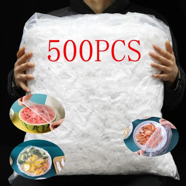 Autre organisation de stockage à domicile 50 100 200 300 500PCS Food Fresh Keeping Film Couverture Fruits Légumes Sac Stretch Wrap Bol Plat 231017