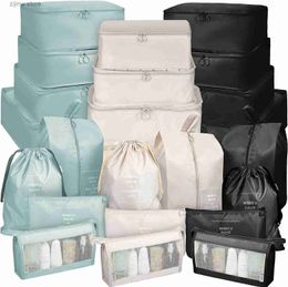 Autre organisation de stockage à domicile 7pcs cubes pour valisescubes d'emballage avec chaussures cosmétiques vêtements accessoires sacs cubes d'emballage pour organisateur de bagages de voyage Y2