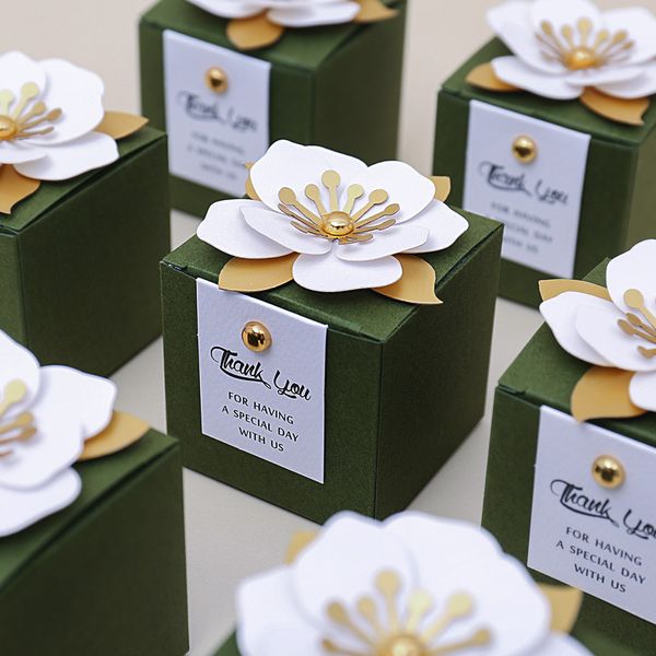 Otra organización de almacenamiento en el hogar Flor creativa Cuadrado Caja de dulces de boda Exquisita Pequeña flor Caja de chocolate Fiesta de vacaciones Banquete Aniversario Caja de regalo 230824