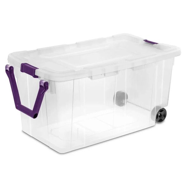 Autre organisation de stockage à domicile Ders Sterilite 160 Qt.Boîte à roulettes en plastique Sweet Plum, lot de 2 livraison directe, entretien ménager du jardin Otuyg