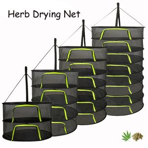 Autre organisation de stockage à la maison Filet de séchage d'herbes 8 couches Panier suspendu pliable Herbes Rack Fermeture à glissière Clre Maille sèche pour bourgeons Haricots Plante Fleur Légumes 230725