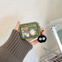 Andere thuisopslagorganisatie Japan Anime Kawaii Totoro Cartoon oortelefoonkoffer voor AirPods Pro 2 schattige kolenbalhangers beschermende zachte hoes 3 2 1