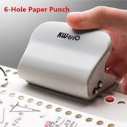 Andere thuisopslagorganisatie Kwtrio 6hole Paper Punch Handheld Metalen gat Puncher Capaciteit 6mm voor A4 A5 B5 Notebook plakboek Dagboek Binding 99H9 230425