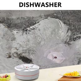 Autre organisation de stockage à domicile Mini lave-vaisselle Turbo 18W Lave-vaisselle à ultrasons portable 2 modes Machine à laver sans fil pour le ménage 230926
