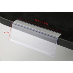 Andere thuisopslagorganisatie Plastic PVC L Data Strips Hesped Tape Prij tag display Shelf Splank SPORT Labelkaart Holder Supermarkt Rack 50pcs 230818
