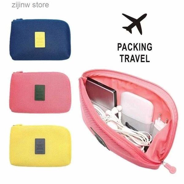 Autre organisation de stockage à domicile Kit portable Case Sac éponge Sac de rangement Appareils gadgets numériques Câble USB Écouteur Stylo Sac Sac de rangement de voyage pour données numériques Y24032