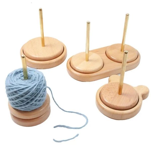 Autre Organisation de stockage à domicile Porte-fils Filature en bois Outils de tricot Débutant Crochet Accessoires Stand Spool Wool Ball Winder 231113