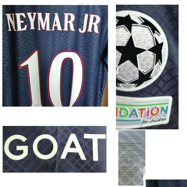 Autres textiles de maison Textile de maison 2022 Numéro de joueur porté par match Super Star Ligue 1 et maillot UCL avec sponsor de chèvre Numéro de nom personnalisé S Dh0My