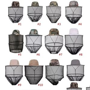 Autre Accueil Textile Moustique Tête Net Chapeau Soleil Avec Filet Randonnée En Plein Air Cam Jardinage Réglable En Gros FY3472 Drop Livraison Gar Dhmyh