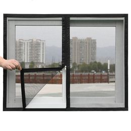 Overig Huistextiel Multi-size raamgaas met ritssluiting, zelfklevend zwart muggengaas voor ramen, kan gratis worden aangepast 230927
