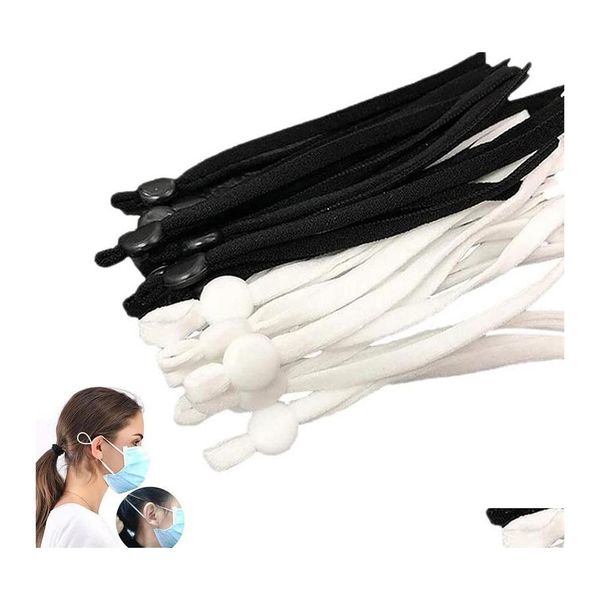 Otros textiles para el hogar Coser banda elástica Cordón con hebilla ajustable Máscara elástica DIY Earloop Lanyard Earmuff Cuerda Fabricación Suministros Dr Otcae