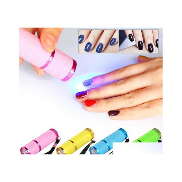 Autre Textile de Maison Textile 4 Couleurs Sèche-Ongles Mini Lampe de Poche Led Lampe Uv Portable Ongles Gel Rapide Led Downlight Outil De Maquillage 12W I Dhfwf