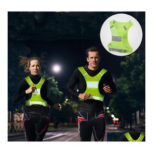 Otros textiles para el hogar Venta al por mayor Poliéster Transpirable Chaleco reflectante nocturno Personalizable Amarillo Naranja Diseño corto Correr Ciclismo Spor Dhnjk