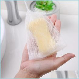 Andere huishoudelijke reinigingsgereedschappen Accessoires Soap Blister Bubble Net Mesh Face Wash FroT -netten tas handmatige badkameraccessoires Drop DH8CU