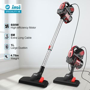 Other Household Cleaning Tools Accessories INSE I5 Corded vacuum cleaners 18Kpa Powerful Suction 600W Motor 4 in 1 stick vaccum cleaner for Home Pet Hair Car 230314