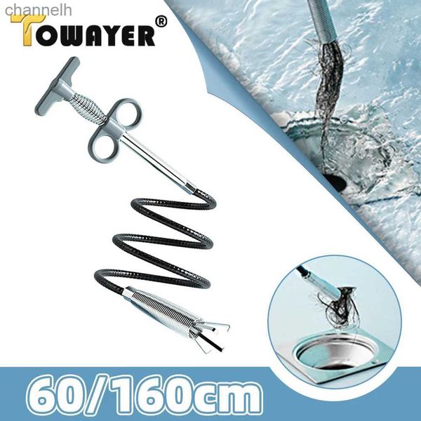 Autres outils de nettoyage ménager Accessoires 60 pouces Serpent Tube à ressort Déboucheur Évier Tuyau de vidange Outil de dragage Égout Cuisine Salle de bain 240318