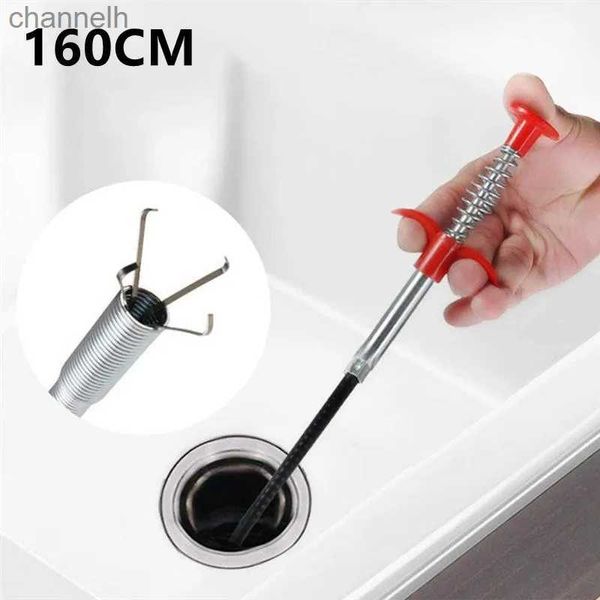 Otras herramientas de limpieza para el hogar Accesorios 160 cm Tubo de serpiente Herramienta Tubo de drenaje Ganchos Cocina flexible Baño Alcantarillado Fetcher Clip 240317