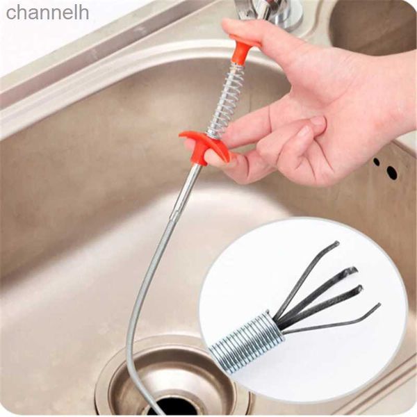 Autres outils de nettoyage ménagers Accessoires de cuisine 85cm Brôles de cuisine Flexible Long lavabo Pick Up Room Bown Bend Curve Grabber Tool avec printemps Grip 240318