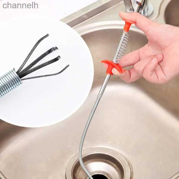 Autres outils de nettoyage ménager Accessoires 1PC Tuyau d'égout Dragage Artefact Extracteur à quatre griffes Drain de sol Crochet de saisie de cheveux Cuisine Pince à objets étrangers 240318