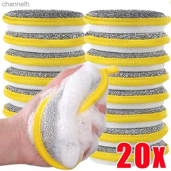 Otras herramientas de limpieza para el hogar Accesorios 20/5 unids Esponja de lavado de platos de doble cara Reutilizable Almohadilla de fregado absorbente Pan Pot Dish Wash Esponjas Rags 240318