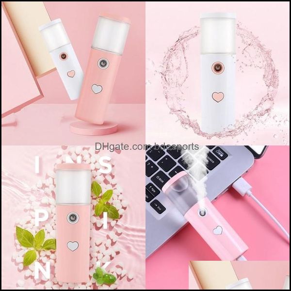 Autres Articles Divers Ménagers Cylindrique Usb Face Vapeur Dispositifs Cold Spray Water Supply Instrument Maquillage Humidificateurs Love Heart Ladi Dhxqi